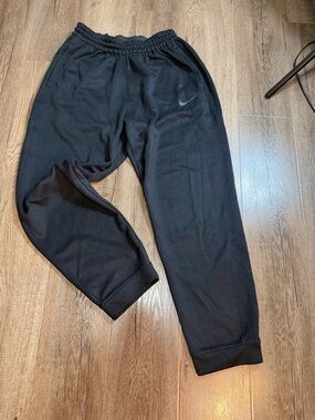 Nike Black Fleece Sweatpants with Subtle Grey Swoosh